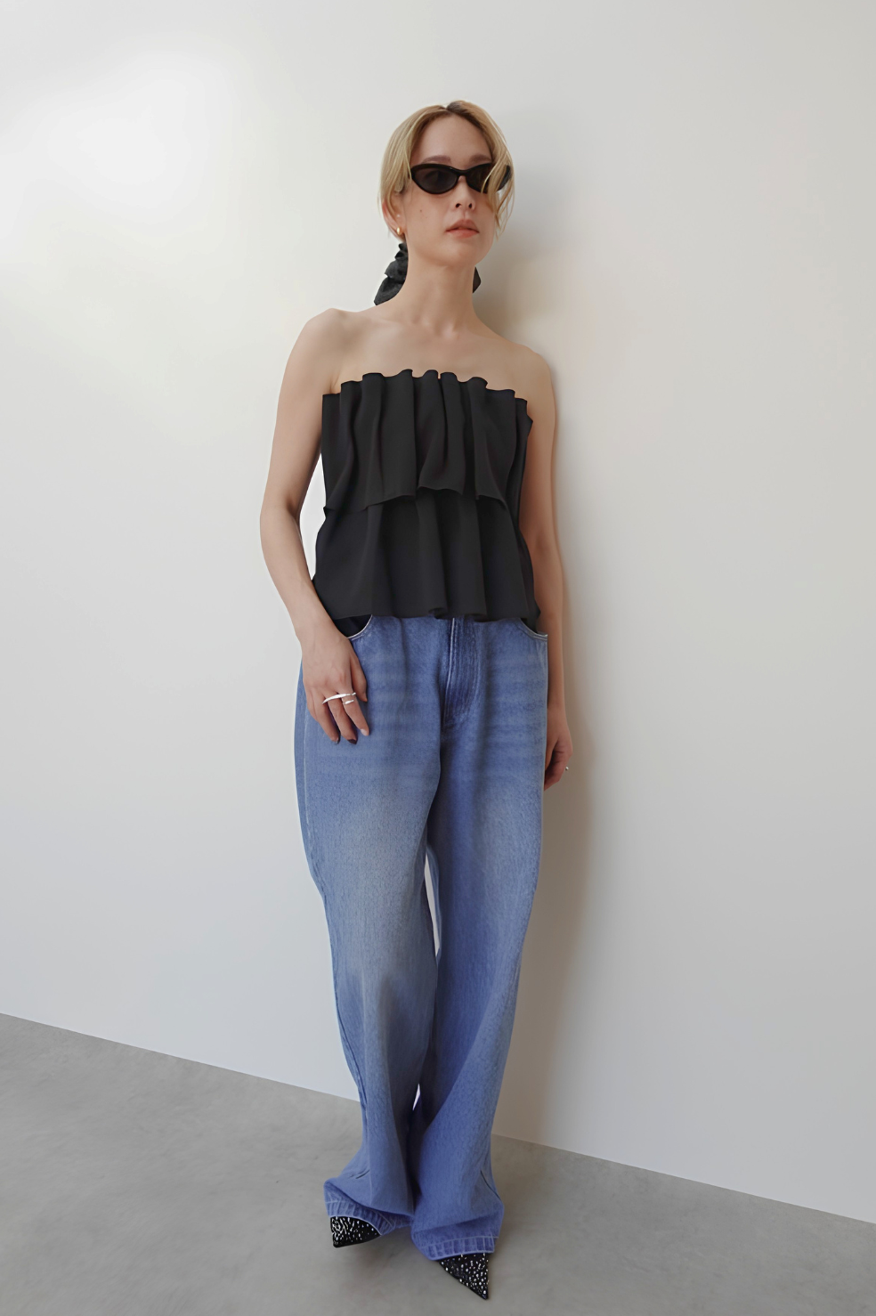 TIERED FRILL BARE TOP　