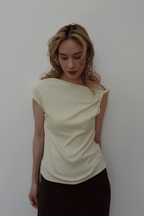 ASYMMETRY TWIST OFFSHOULDER TOPS