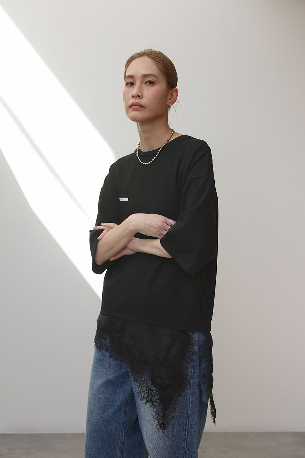 LACE COMBI LOSE TEE