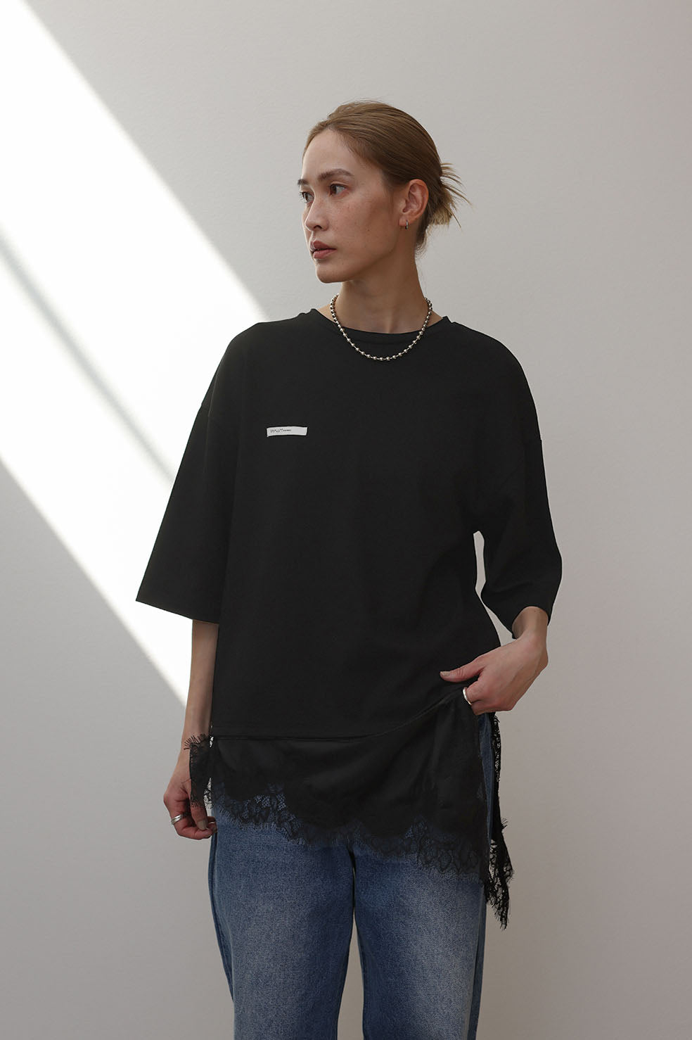 LACE COMBI LOSE TEE