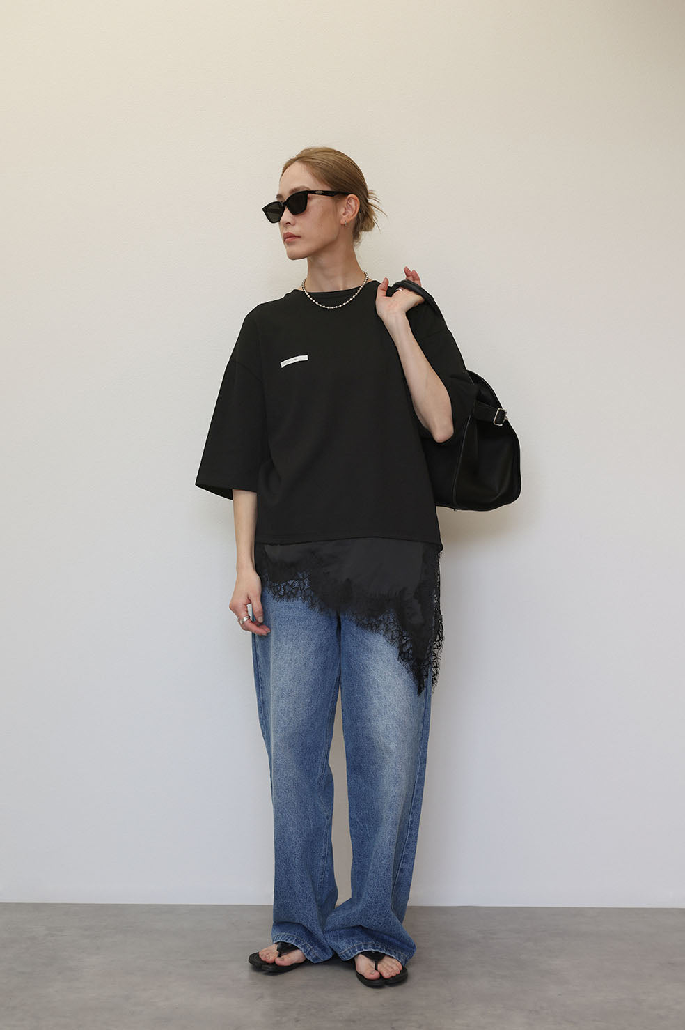 LACE COMBI LOSE TEE