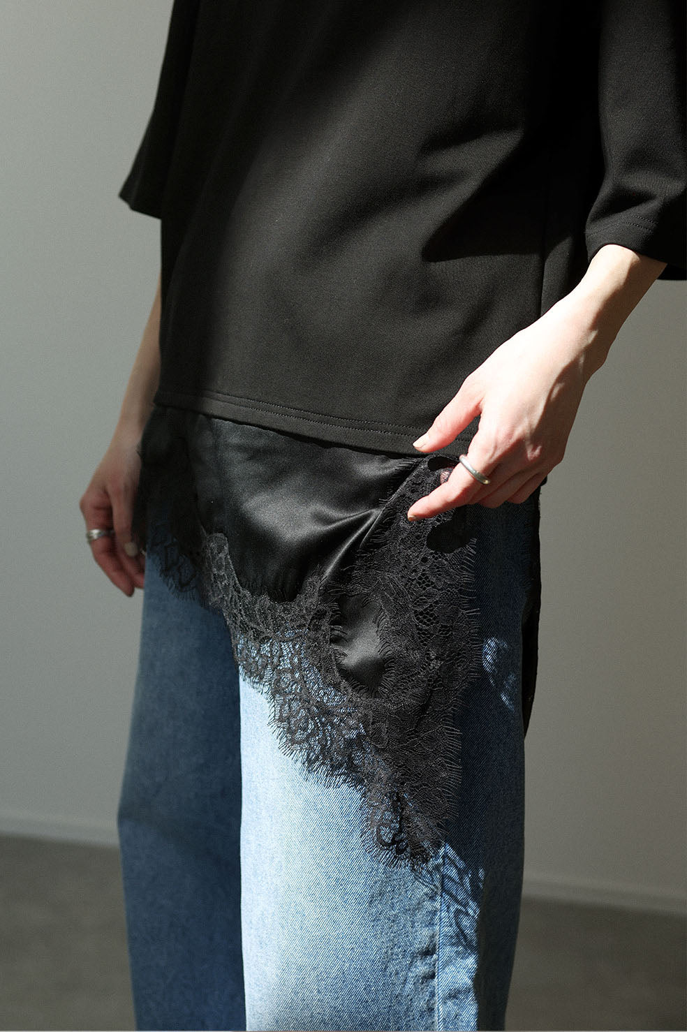 LACE COMBI LOSE TEE