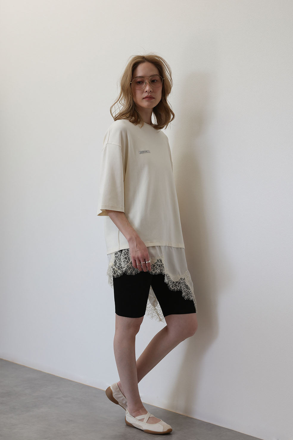 LACE COMBI LOSE TEE