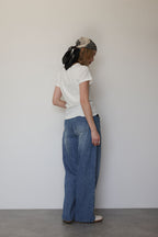 WAIST TUCK BICOLOR DENIM