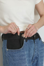 WAIST TUCK BICOLOR DENIM