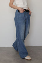 WAIST TUCK BICOLOR DENIM