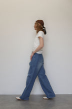 WAIST TUCK BICOLOR DENIM