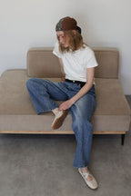 WAIST TUCK BICOLOR DENIM