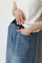 WAIST TUCK BICOLOR DENIM
