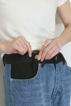 WAIST TUCK BICOLOR DENIM