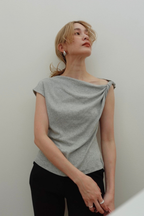 ASYMMETRY TWIST OFFSHOULDER TOPS