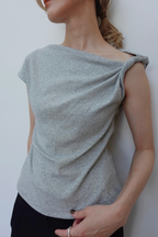 ASYMMETRY TWIST OFFSHOULDER TOPS