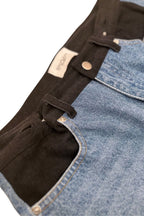 WAIST TUCK BICOLOR DENIM