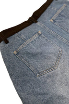 WAIST TUCK BICOLOR DENIM