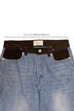 WAIST TUCK BICOLOR DENIM