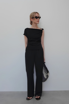 ASYMMETRY TWIST OFFSHOULDER TOPS